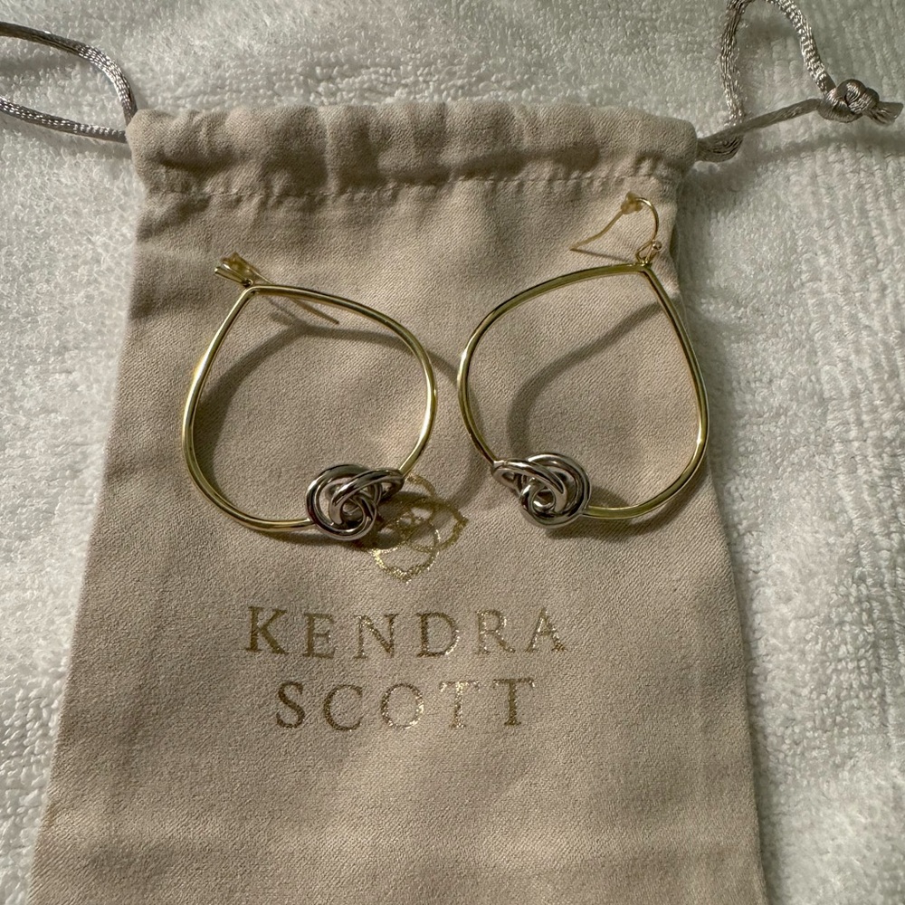 Kendra Scott silver and gold earrings